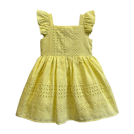 Blueberi Boulevard Baby Girls Eyelet Sleeveless A-Line Dress