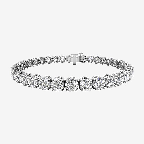 (F / Si2) Womens 13 Ct. T.W. Lab Grown White Diamond 14K Gold 8 Inch Tennis Bracelet