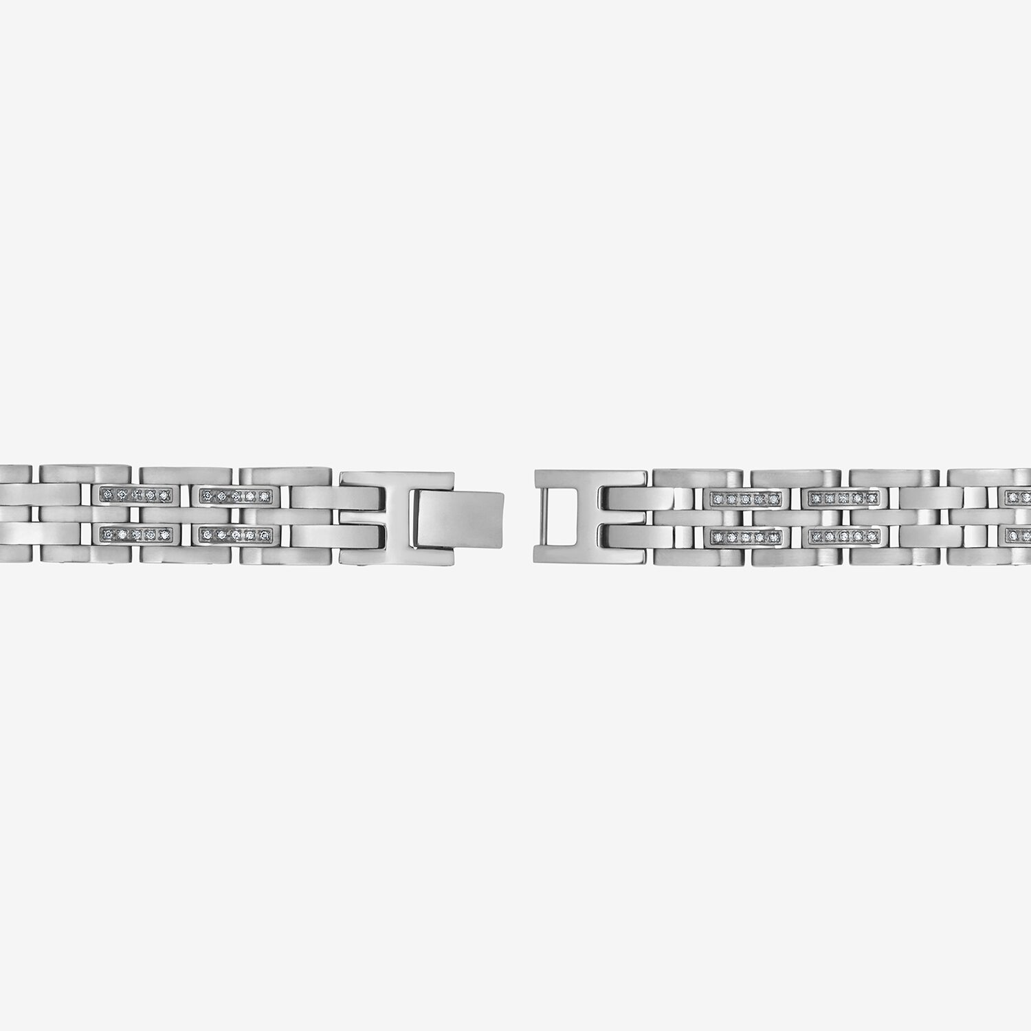 (F, Si2) Mens Stainless Steel Solid 8 1/2 Inch Link Bracelet