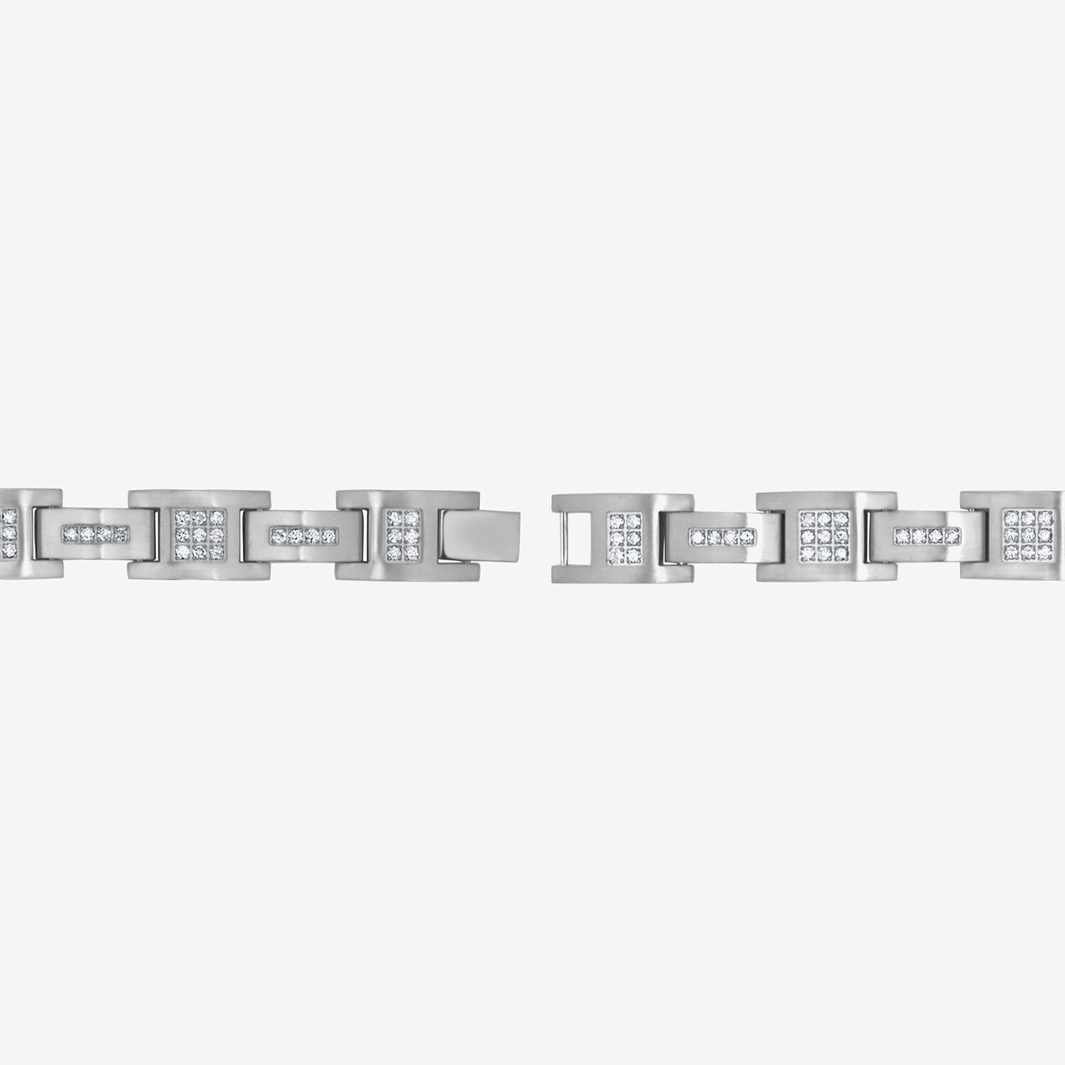 (F, Si2) Mens Stainless Steel Solid 8 1/2 Inch Link Bracelet