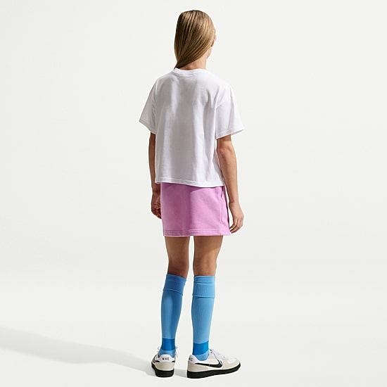 Nike Club Big Kid Girls Crew Neck Short Sleeve Oversized Graphic T-Shirt