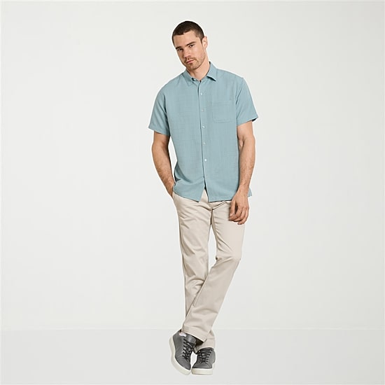 Van Heusen Weekend Mens Short Sleeve Camp Shirt