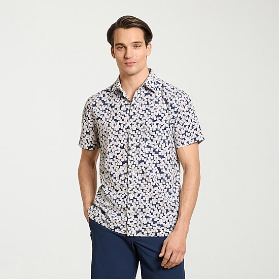 Van Heusen Weekend Mens Short Sleeve Camp Shirt