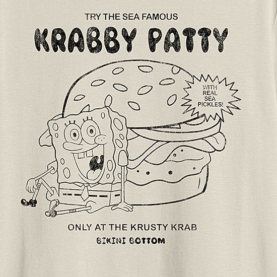 Mens Crew Neck Short Sleeve Classic Fit Spongebob Big and Tall Graphic T-Shirt