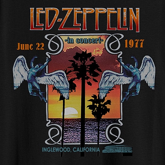 Novelty Led Zeppelin Mens Crew Neck Short Sleeve Regular Fit Big and Tall Graphic T-Shirt