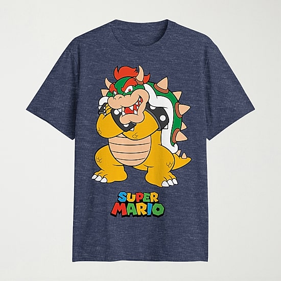 Novelty Mens Crew Neck Short Sleeve Classic Fit Bowser Big and Tall Graphic T-Shirt