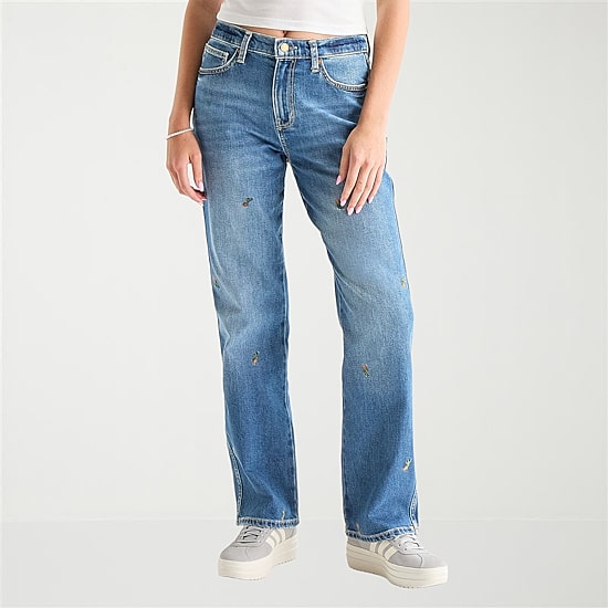 Arizona Womens Juniors Short High Rise Stretch Fabric Straight Leg Jean