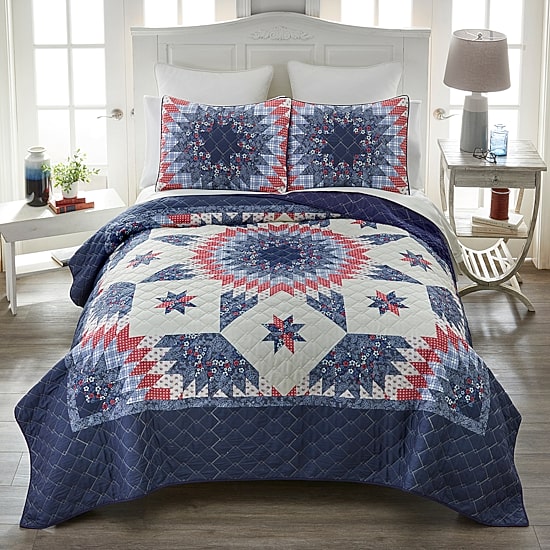 Donna Sharp Bluefield Star Easy Care Quilt Set