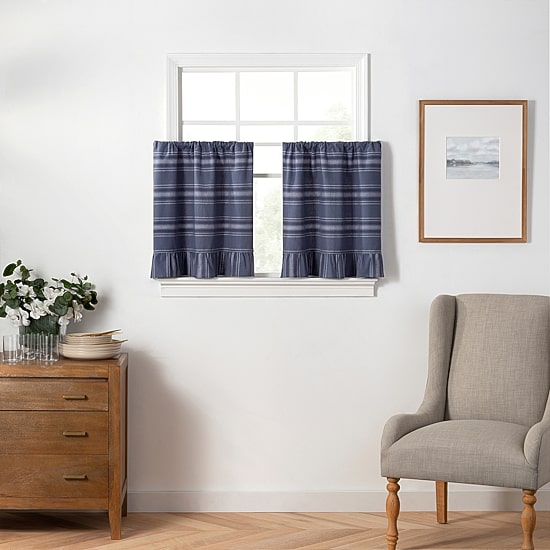 Martha Stewart Ruffle Stripe 2-pc. Rod Pocket Window Tier