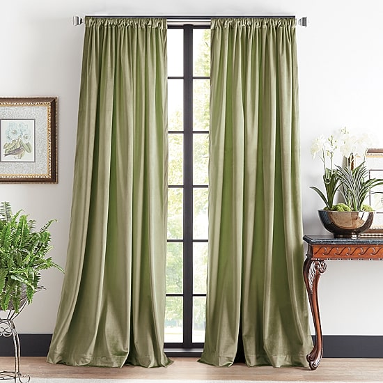 Martha Stewart Martha'S Velvet Rod Pocket Back Tab Room Darkening Set of 2 Curtain Panel