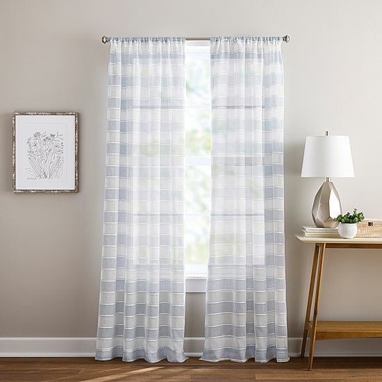CHF Harbor Rod Pocket Sheer Set of 2 Curtain Panel