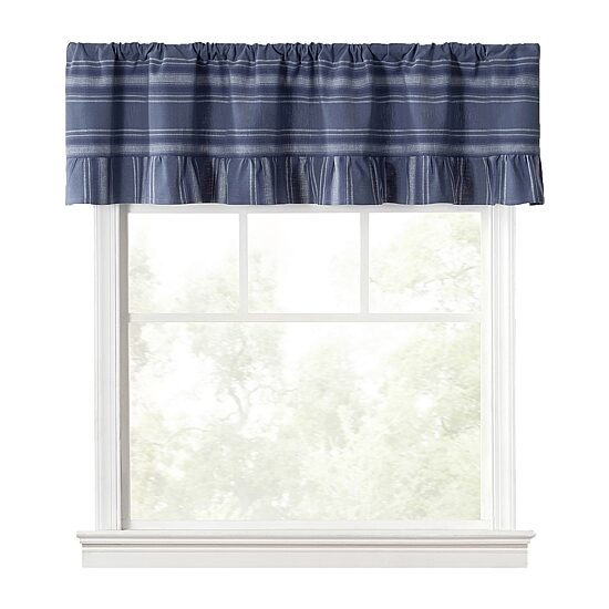 Martha Stewart Ruffle Stripe Rod Pocket Tailored Valance