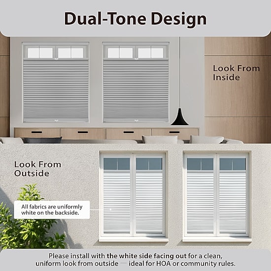 Eco Estates Honeycomb Custom Cordless Top Down Bottom Up Blackout Cellular Shade