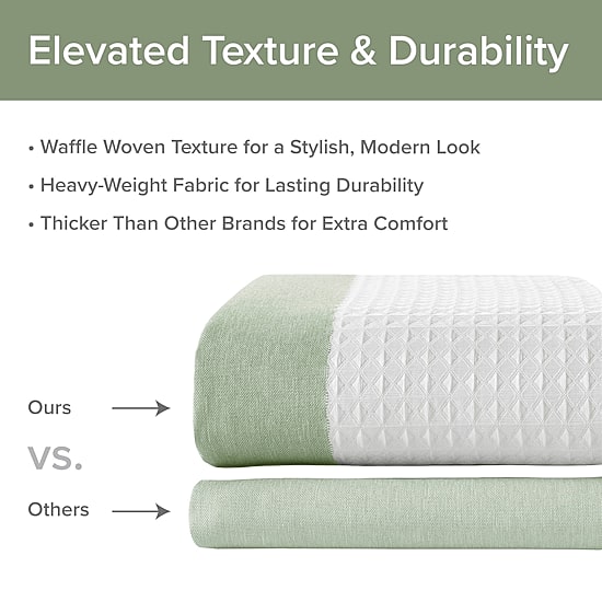 Madison Park Spa Waffle  With 3m Treatment Shower Curtain