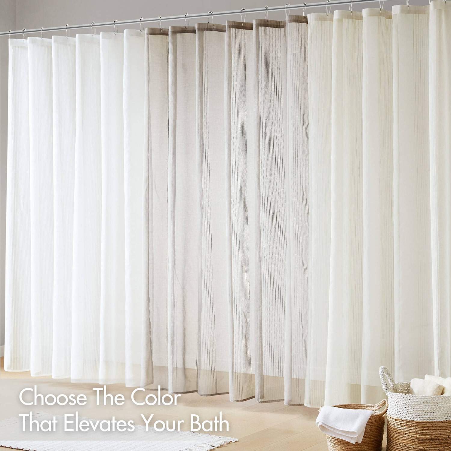 Madison Park Lydia Sheer Shower Curtain