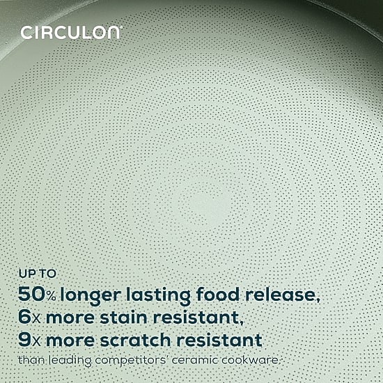 Circulon Halo with LaserDefense Ceramic Nonstick 12" Covered Frypan
