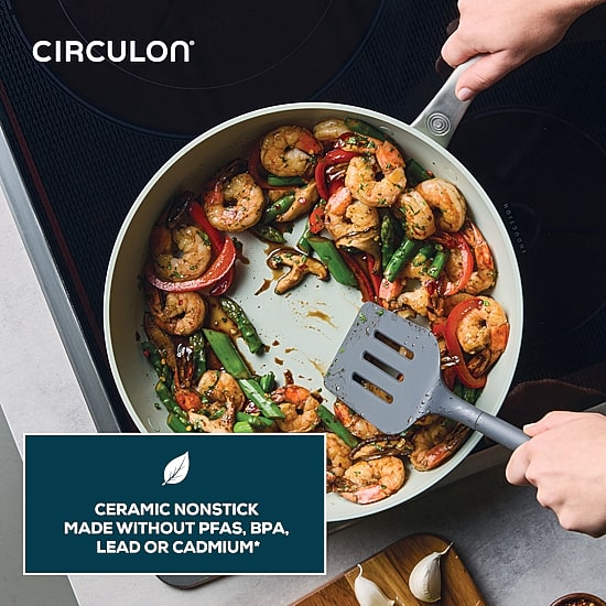 Circulon Halo with LaserDefense Ceramic Nonstick 12" Covered Frypan