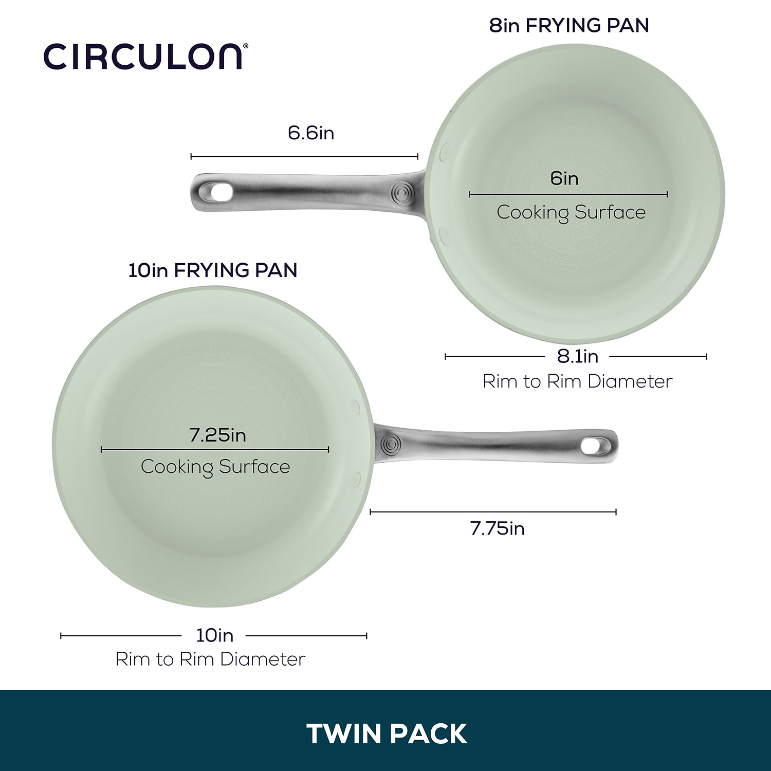 Circulon Halo with LaserDefense Ceramic Nonstick 2-pc. Frying Pan Set