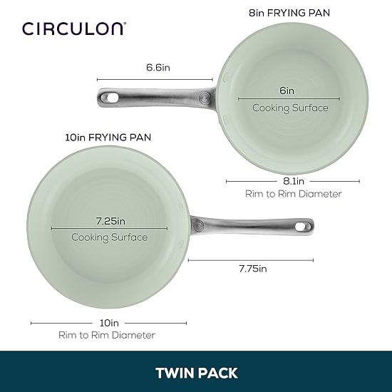 Circulon Halo with LaserDefense Ceramic Nonstick 2-pc. Frying Pan Set