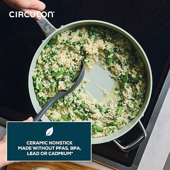 Circulon Halo with LaserDefense Ceramic Nonstick 5-qt. Covered Saute Pan