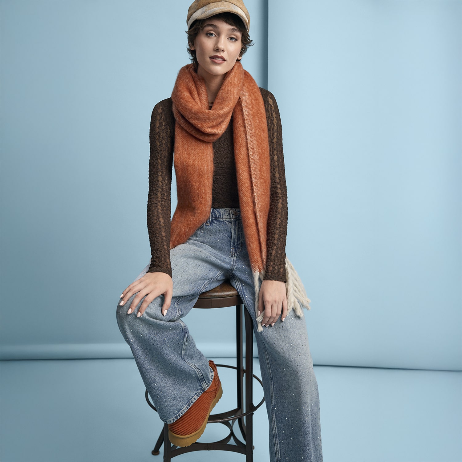 a.n.a Menswear Plaid Womens Cadet Hat