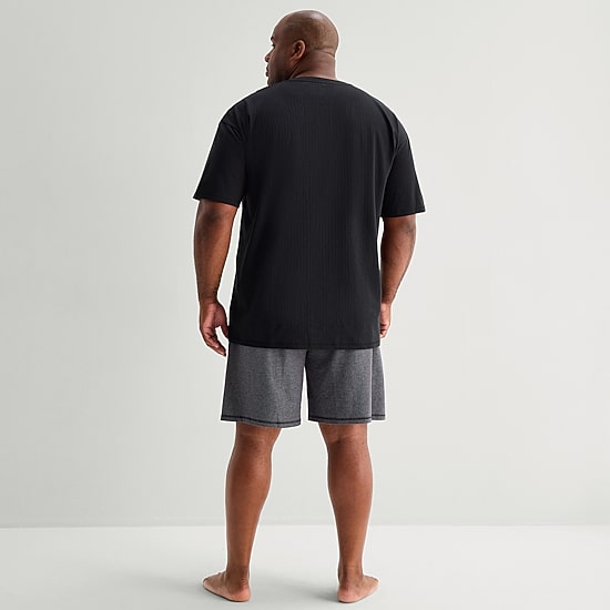Shaquille O'Neal XLG™ Mens Crew Neck Short Sleeve 2-pc. Big and Tall Pajama Set