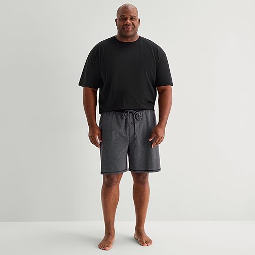 Shaquille O'Neal XLG Mens Crew Neck Short Sleeve 2-pc. Big and Tall Pajama Set, 2x-large Tall, Black