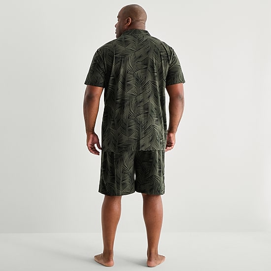 Shaquille O'Neal XLG™ Mens Short Sleeve 2-pc. Big and Tall Pajama Set
