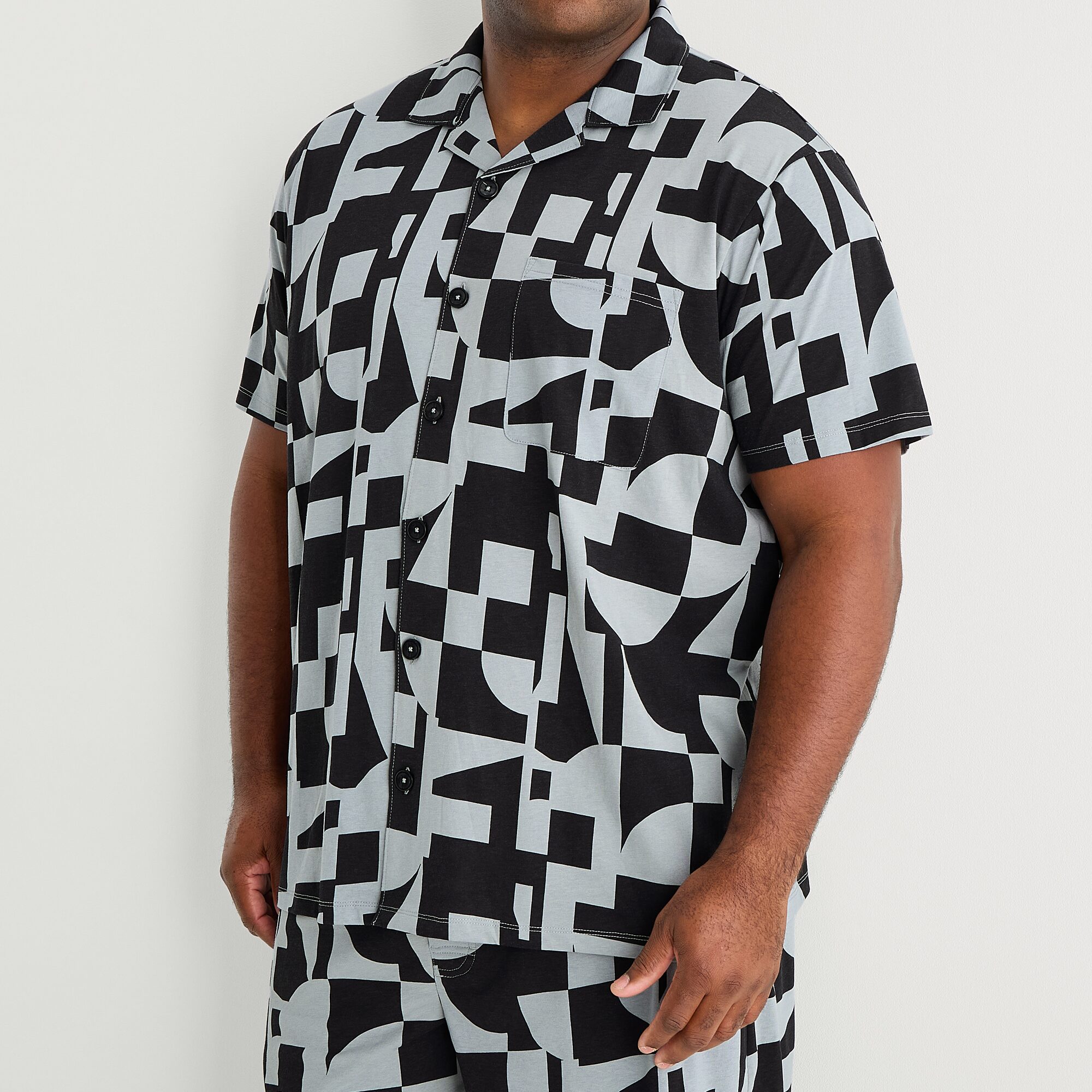 Shaquille O'Neal XLG™ Mens Short Sleeve 2-pc. Big and Tall Pajama Set