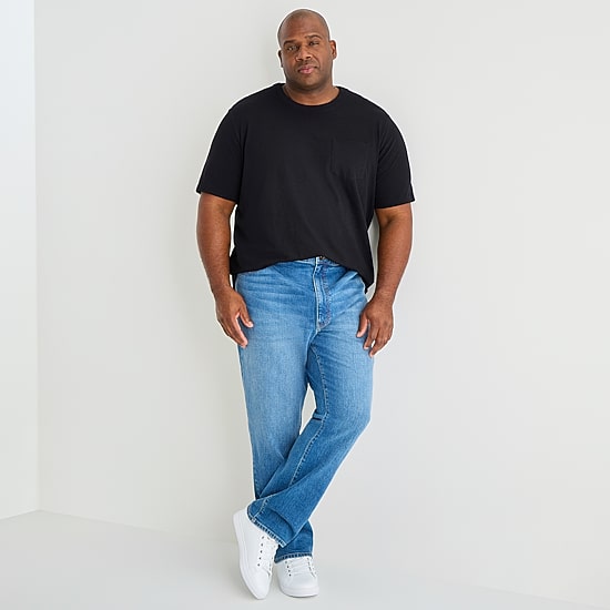 mutual weave Mens Easy-on + Easy-off Crew Neck Short Sleeve Adaptive Big and Tall T-Shirt