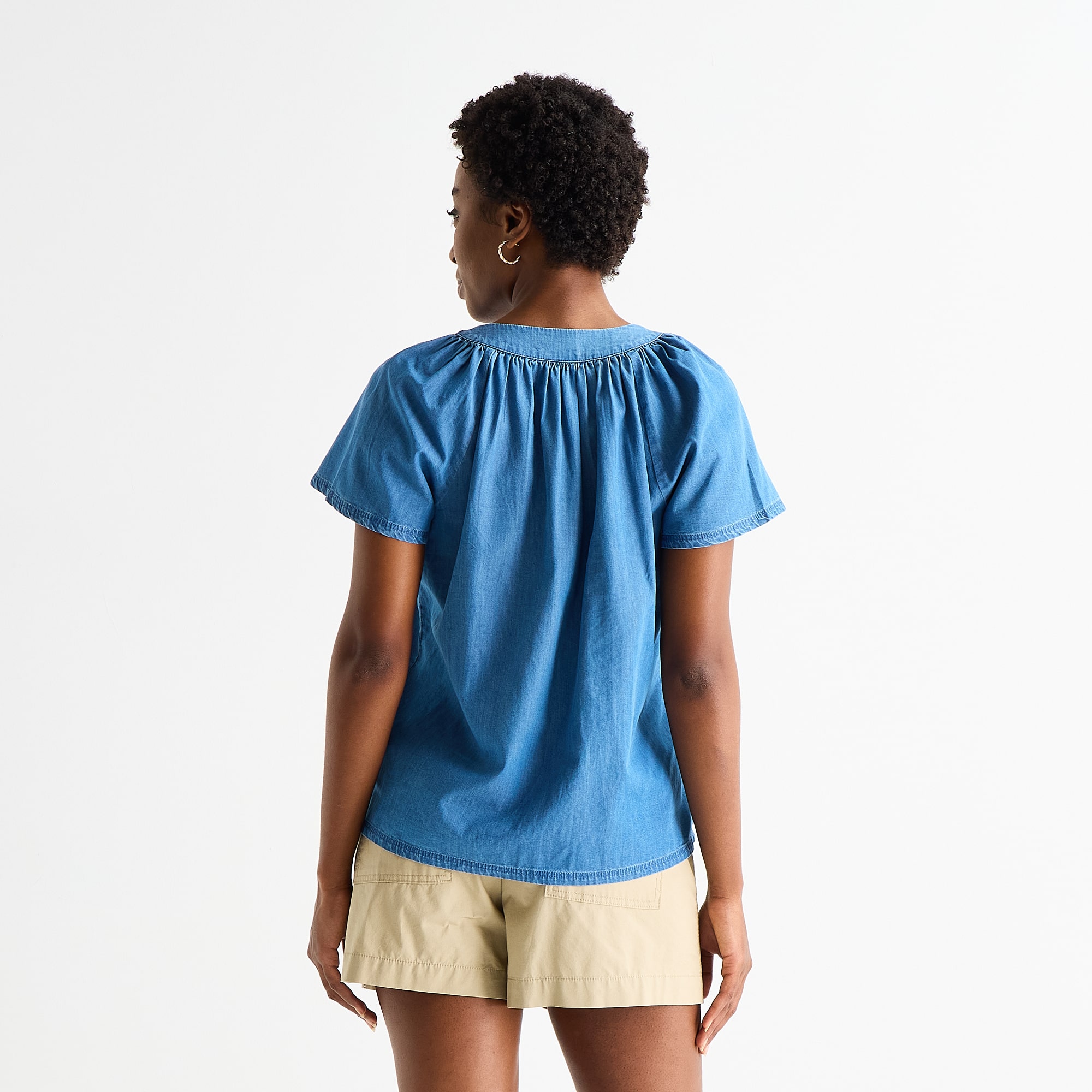 St. John's Bay Womens Tall V Neck Short Sleeve Blouse