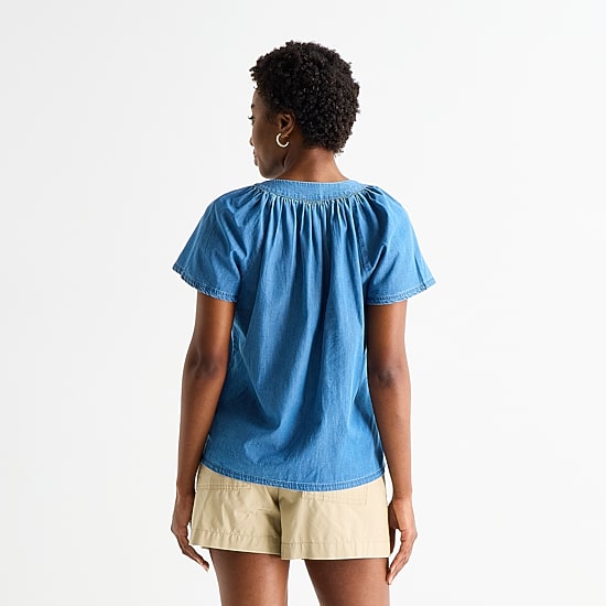 St. John's Bay Womens Tall V Neck Short Sleeve Blouse
