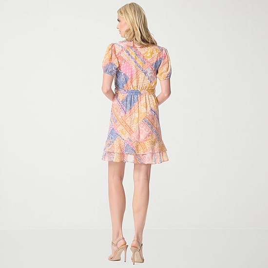 JS Jessica Simpson Womens Short Sleeve Wrap Dress