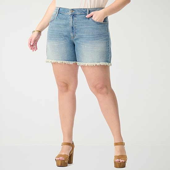 JS Jessica Simpson Womens 5 1/2" High Rise Plus Bermuda Short