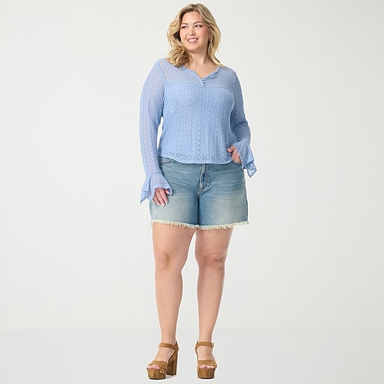 JS Jessica Simpson Womens 5 1/2" High Rise Plus Bermuda Short