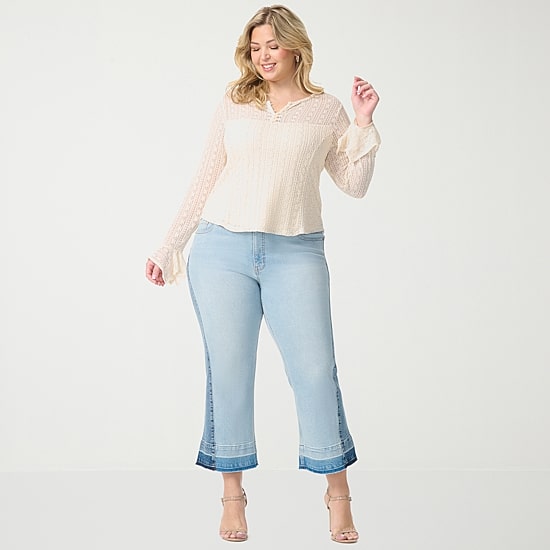 JS Jessica Simpson Womens - Plus High Rise Flare Leg Jean
