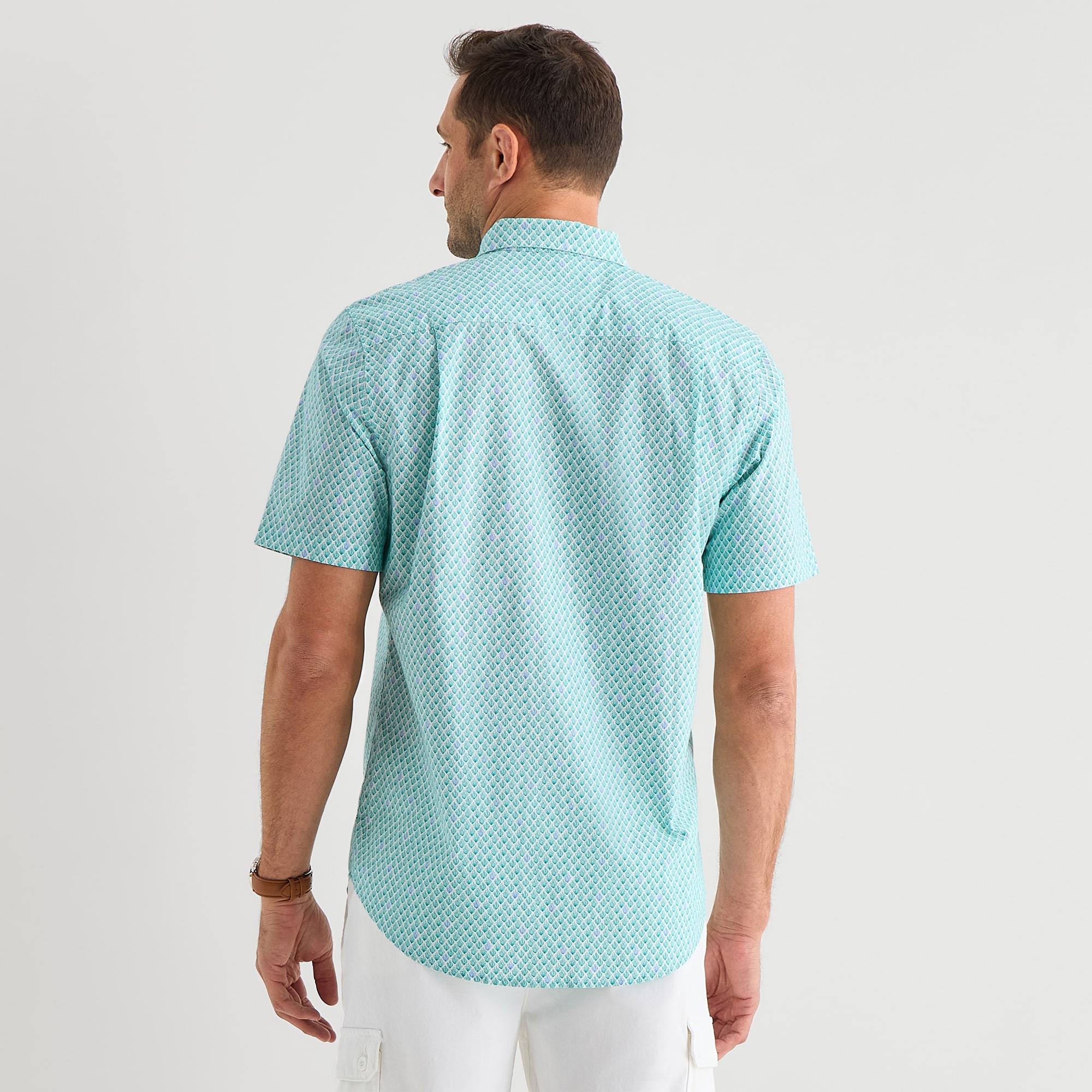 St. John's Bay Everyday Stretch Mens Short Sleeve Classic Fit Button-Down Shirt
