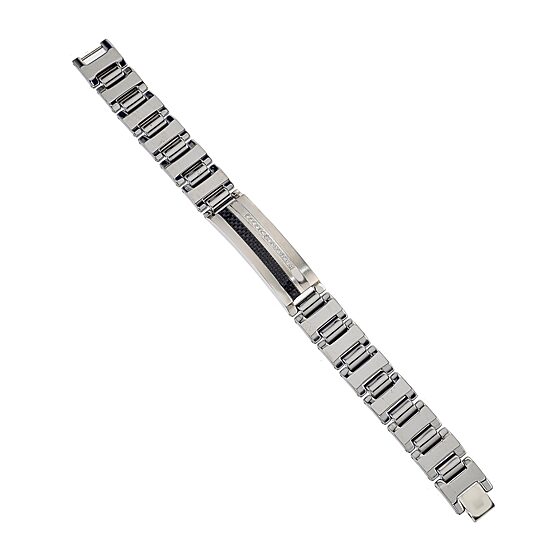 Mens 1/5 CT. T.W. Diamond Stainless Steel and Tungsten Bracelet