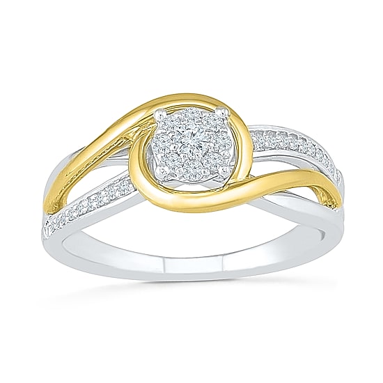 Promise My Love Womens 1/6 CT. T.W. Natural White Diamond Sterling Silver Round Promise Ring