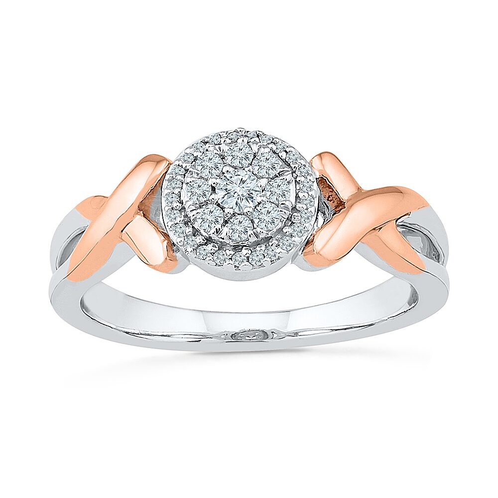 Womens 1/6 CT. T.W. Natural White Diamond Sterling Silver Round Promise Ring