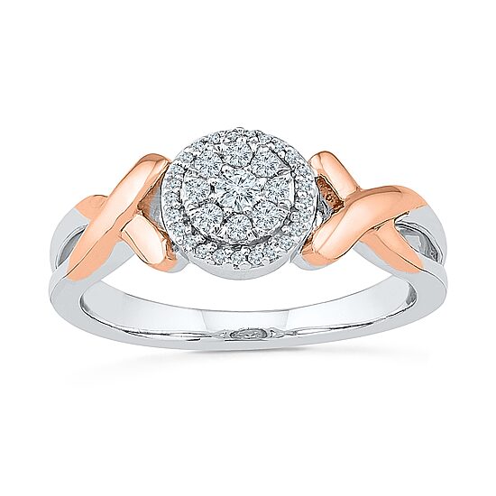 Womens 1/6 CT. T.W. Natural White Diamond Sterling Silver Round Promise Ring