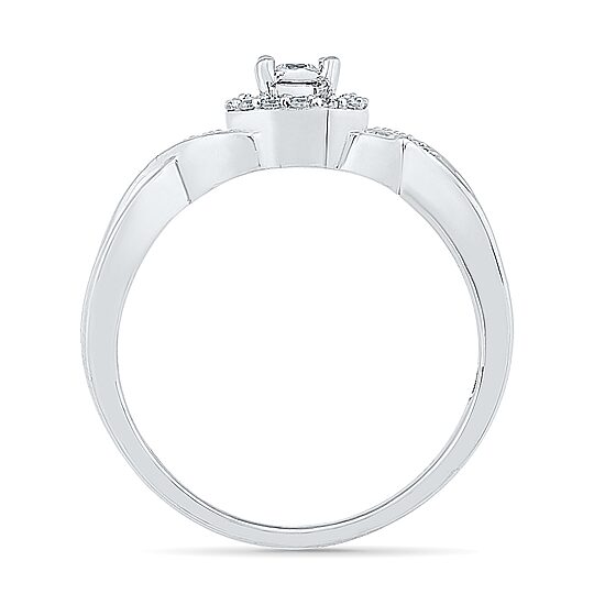 Promise My Love Womens 1/6 CT. T.W. Natural White Diamond Sterling Silver Round Promise Ring