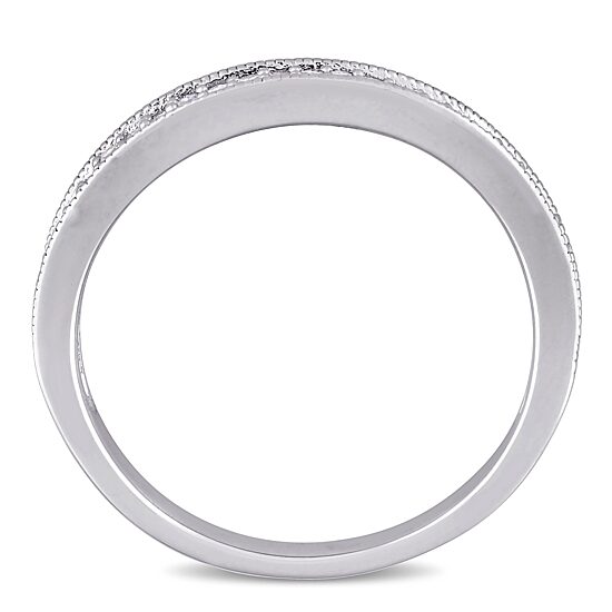 Womens 1/8 CT. T.W. Natural White Diamond Sterling Silver Wedding Band