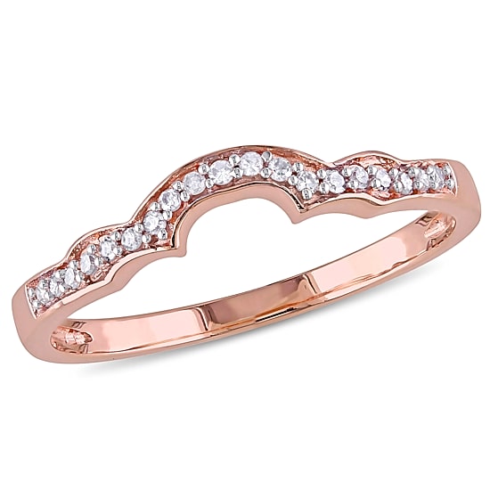 Womens Diamond Accent Natural White Diamond 10K Gold Wedding Band