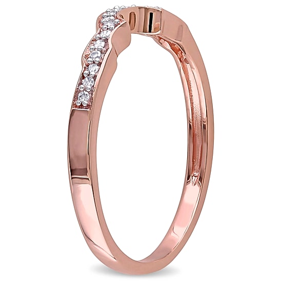 Womens Diamond Accent Natural White Diamond 10K Gold Wedding Band