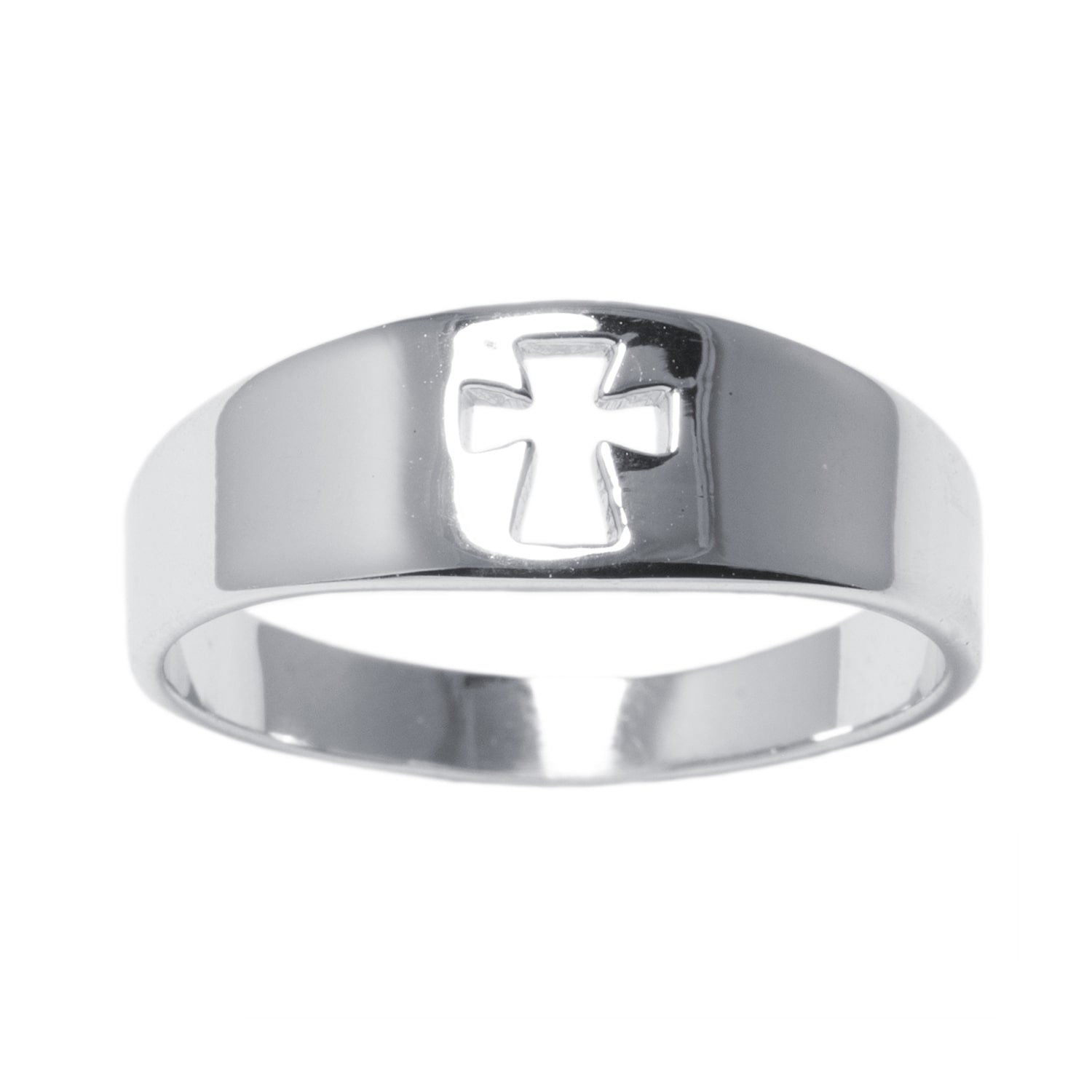 Silver Treasures Womens 2.5MM Sterling Cross Band