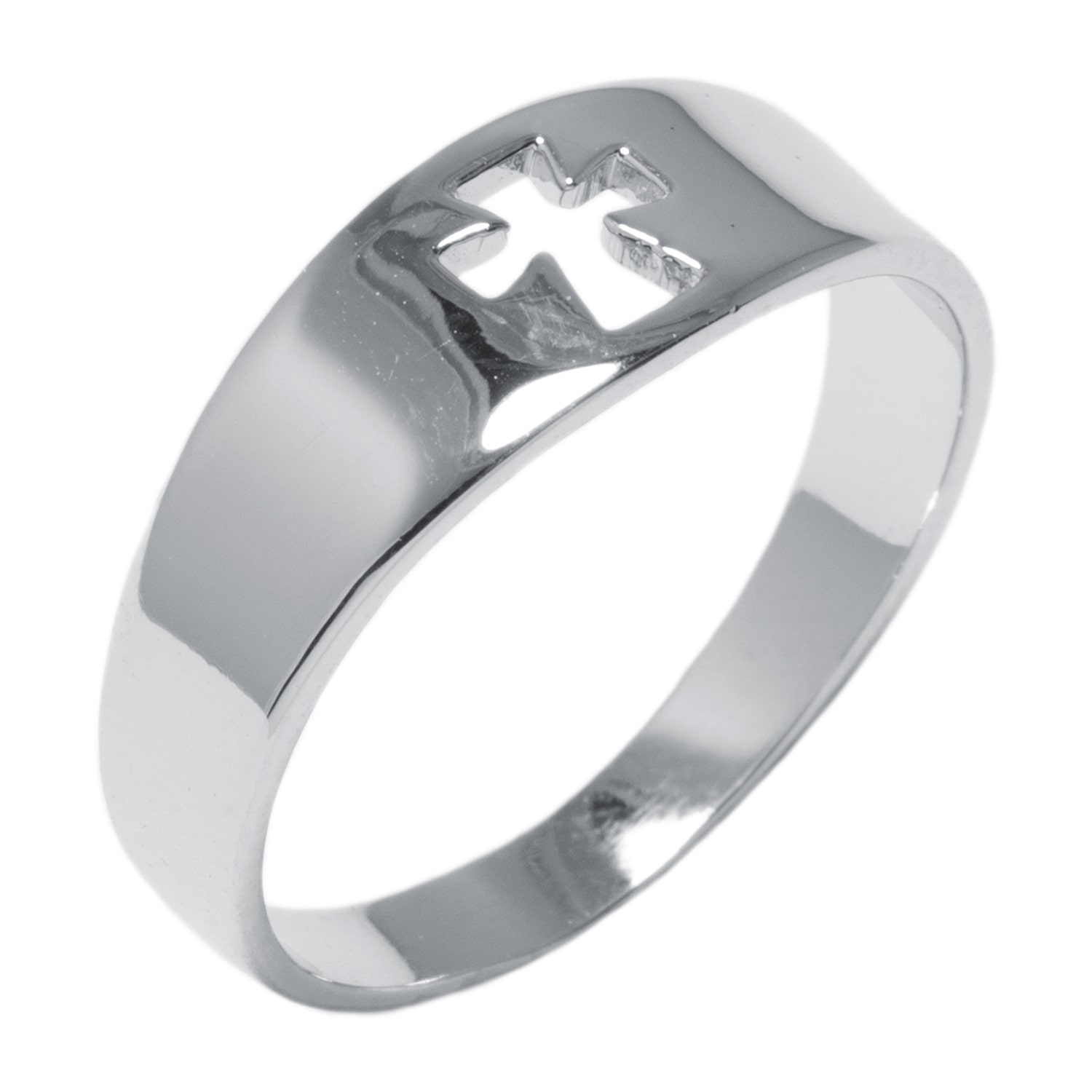 Silver Treasures Womens 2.5MM Sterling Cross Band