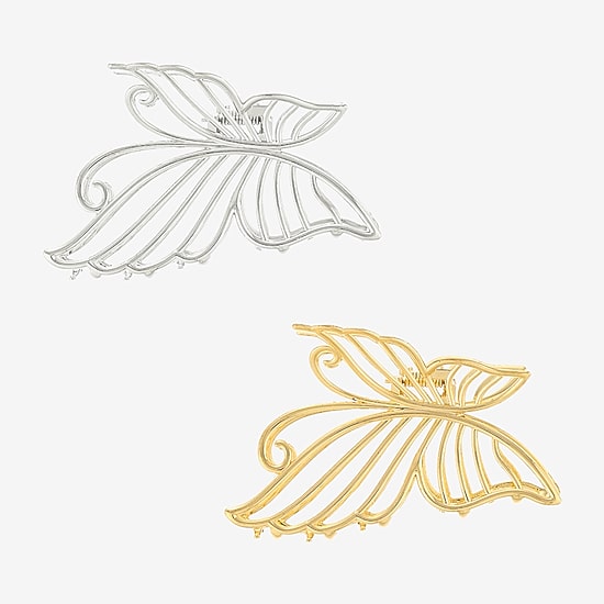 Arizona Gold Tone & Silver Tone Butterfly 2-pc. Hair Clip