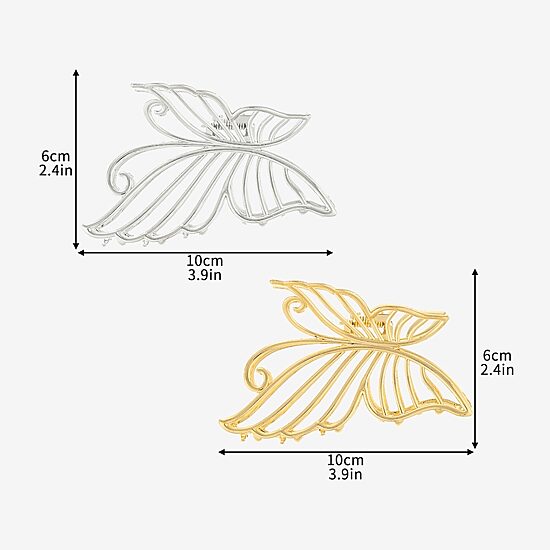 Arizona Gold Tone & Silver Tone Butterfly 2-pc. Hair Clip