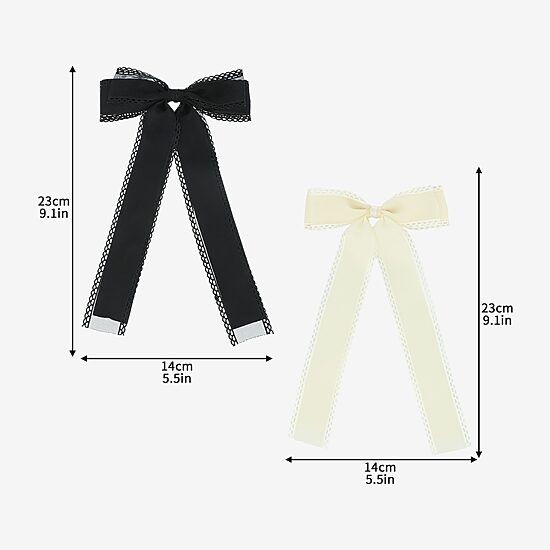 Arizona White & Black 2-pc. Hair Bow